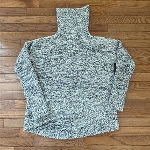 🩶 LOU & GREY women’s turtleneck sweater size small gray white black gold